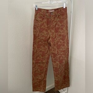 Women’s Zara straight cut printed paisley jeans
